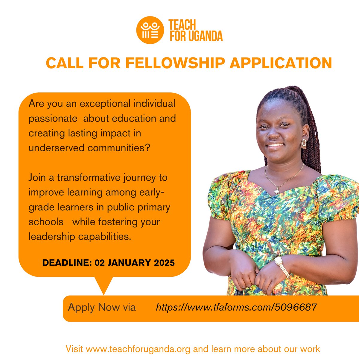Are you a passionate individual with strong Commitment to improving education in underserved Communities?

We are looking for you; this is an opportunity for you to harness your leadership skills as you advance  equitable education through Our two year Teaching as Leadership…