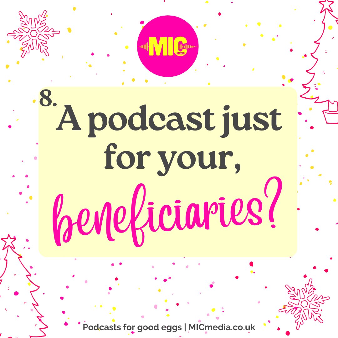 Use your podcast to reach and support your community! 🤝 

i.e. the people you already work with!

Share knowledge, inspire action, and strengthen connections. 

#MICmas 🎄 Day #8

#podcast #socialimpact #communitybuilding #engagement #GrabTheMIC