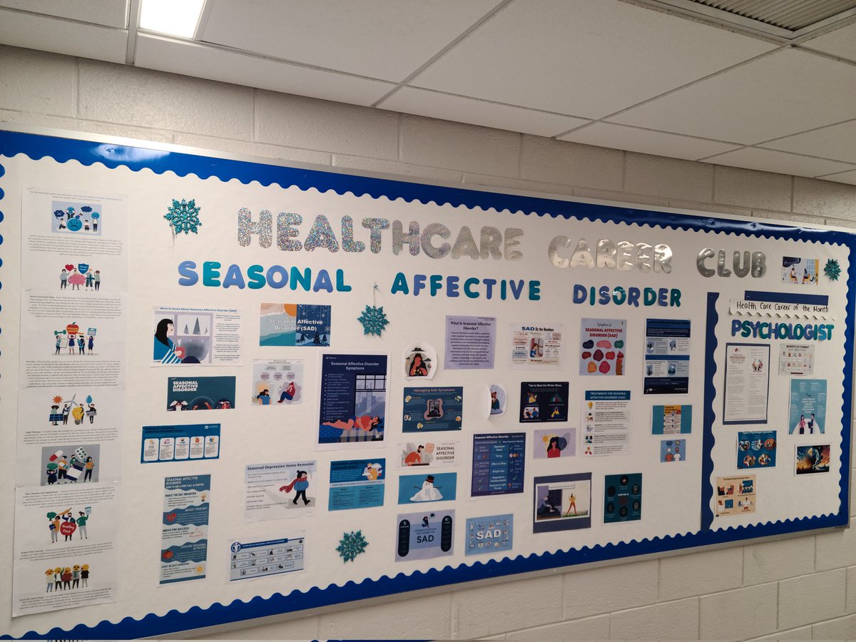 RFH_STEM's tweet image. Monthly shout out to the Healthcare Career Club bulletin board--awesome work in raising awareness of Seasonal Affective Disorder. @RFH_Regional