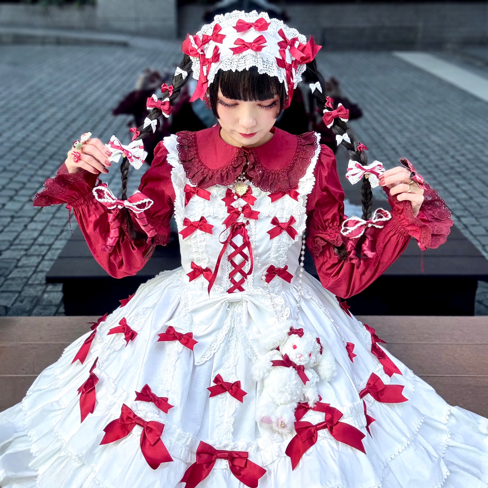 【お値下げ！】インゲボルグ　リボン付き大人可愛❤ジャンパースカート お値下げ！】インゲボルグ リボン付き大人可愛❤ジャンパー