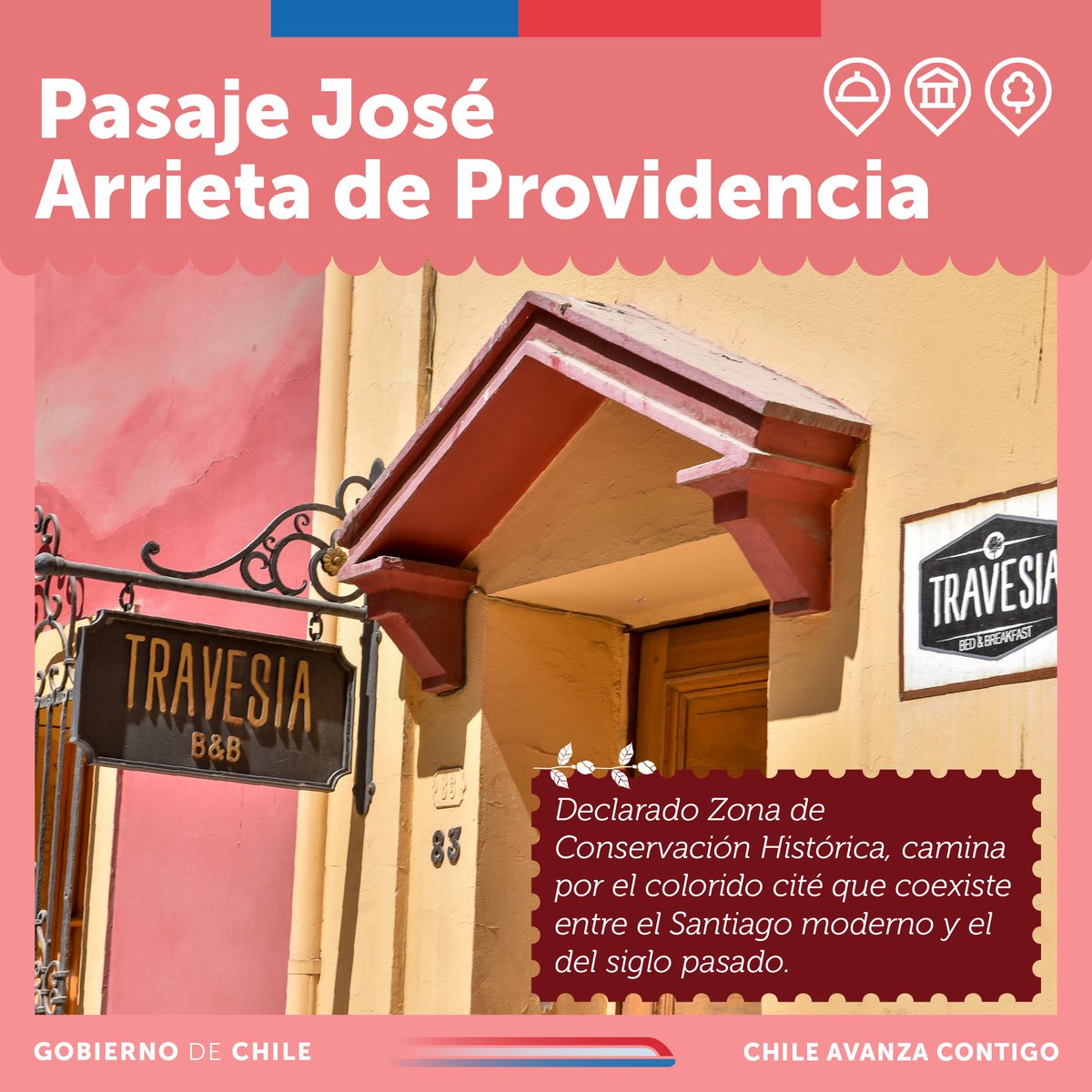laSubdere's tweet photo. 🎨🏘️ Declarado Zona de Conservación Histórica, camina por el colorido cité que coexiste entre el Santiago moderno y el del siglo pasado. https://t.co/x79lSqm6B1