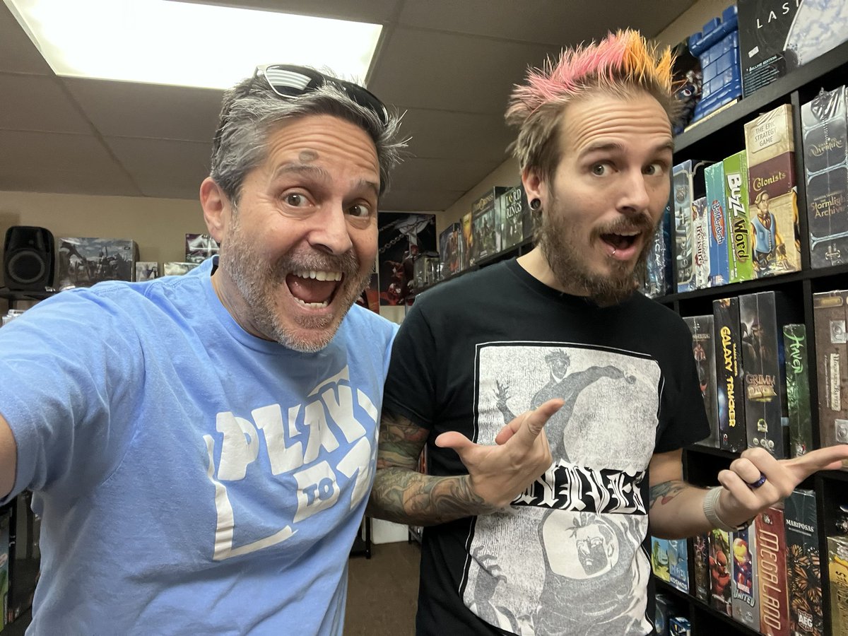 PodfatherGaming's tweet photo. Great visit to Okatu Comics &amp; Games to see my man, @RoyCannaday!

What a great store that he and Ruthie started! Great board game &amp; anime merch! 

If you’re in the Miami, FL area, stop in!

Roy looked great, and I was sporting my Play To Z Tee! :)

@OtakuComicGame @PlayToZGames https://t.co/UQ7iXE31dd