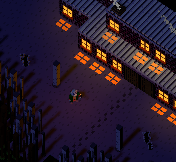 Taking a break from the village and started working a little on a snowy inn. Player has a torch now. Useful for wondering around in the snow (or dungeon).

#indiedev
#gamedev
#solodev
#rpginabox