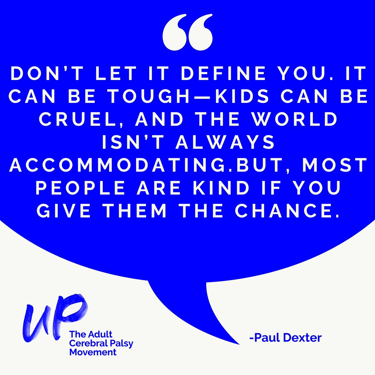 To read more about @PaulDexter and his experiences living #Lifelong with Cerebral Palsy, visit our website: upmovement.org.uk/our-movement/c…
#CPIsForLifeNotJustForChildhood #UPmovement #AgingWell <a href="/WelcomeToShook/">SHOOK</a>