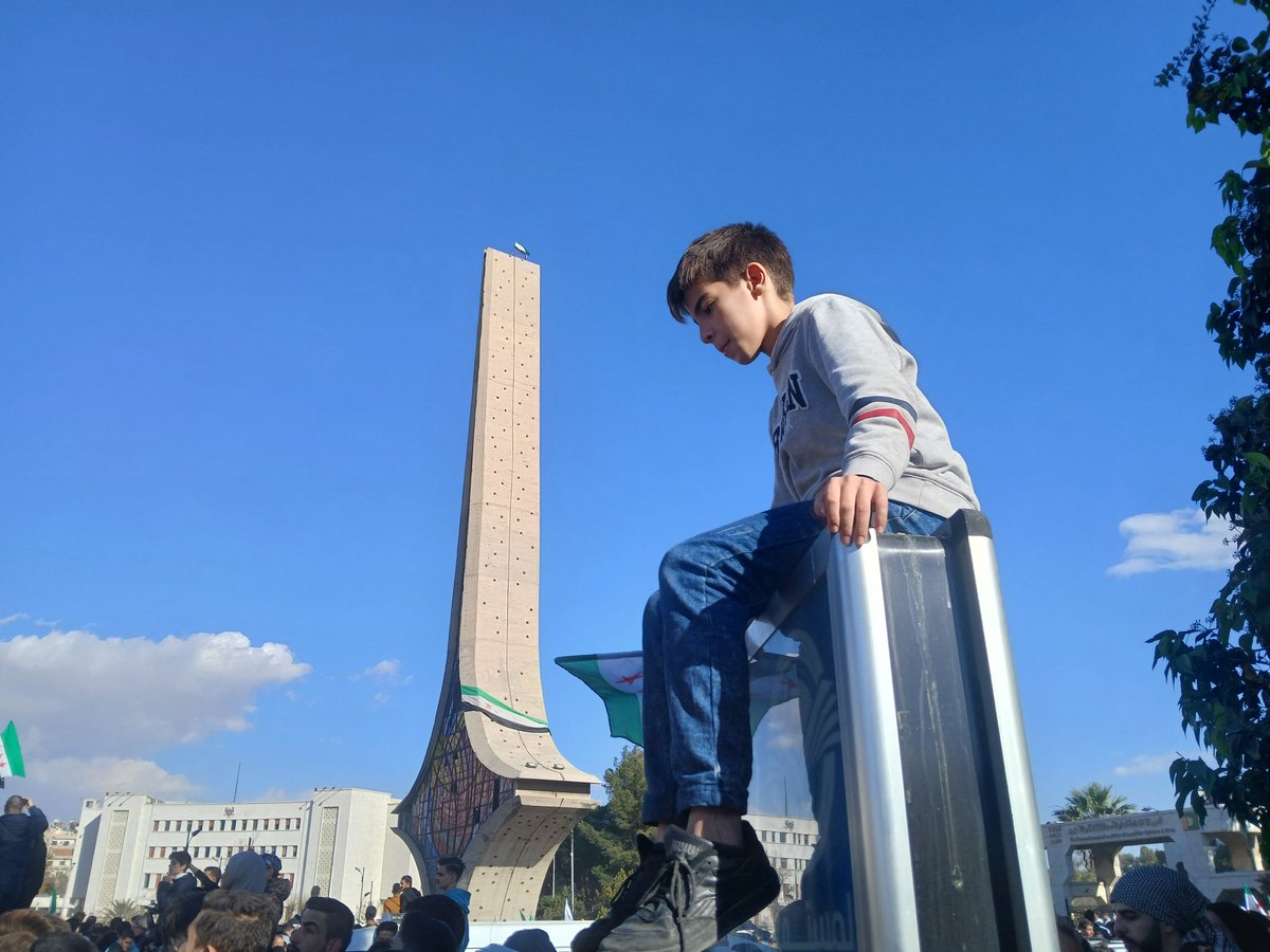 In #Damascus, #Syria, people have been gathering at Umayyad square this Friday to celebrate this "Free Syria"...