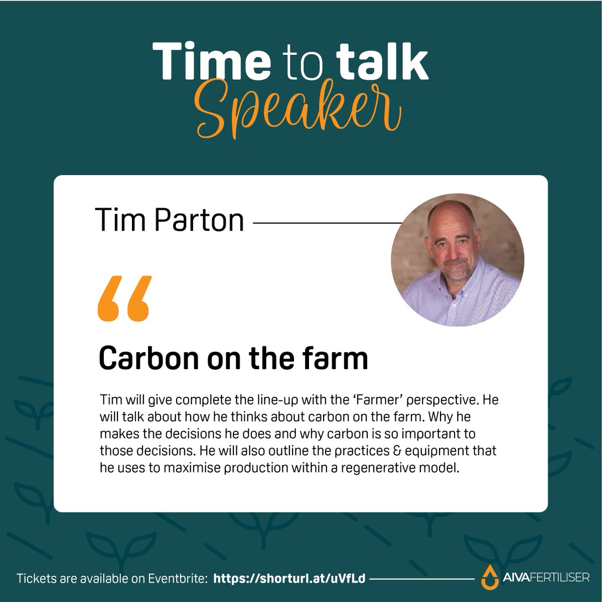AivaFertiliser's tweet image. Get to know the speakers talks ahead of the upcoming #TimetoTalk #Carbon sessions in January. 

First up, it's @parker419 - Tim Parton, with 'Carbon on the farm'... 

Tickets are still available here shorturl.at/XxYdL