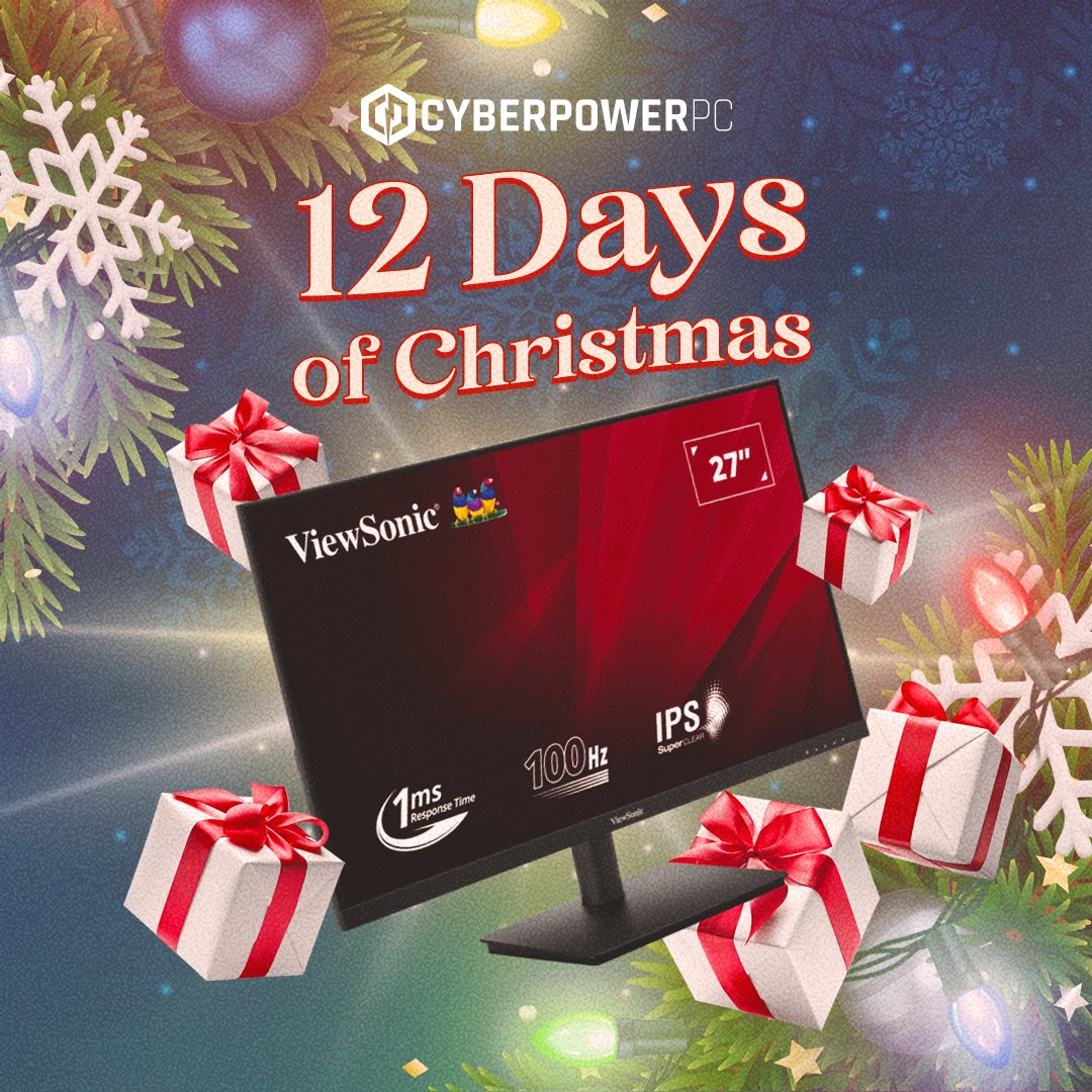 🎄 Day 3 of CyberPowerPC’s 12 Days of Christmas 🎄

Give the gift of crystal-clear visuals with a brand-new ViewSonic Monitor! 🖥️

👉 Tag your friend in the comments to enter. If you’re picked, they’ll win this incredible prize!

#12DaysOfChristmas #ViewSonic #Giveaway