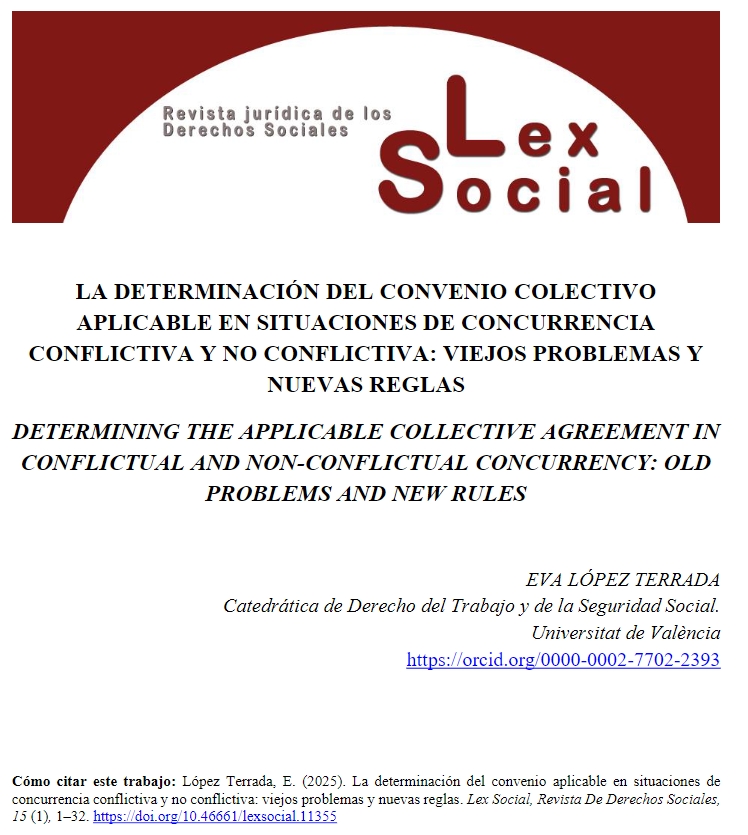 Nuevo artículo añadido y de actualidad de la prof. Eva López Terrada: “La determinación del convenio colectivo aplicable en situaciones de concurrencia conflictiva y no conflictiva: viejos problemas y nuevas reglas” #openaccess doi.org/10.46661/lexso…
#Revistasupo <a href="/bibupo/">Biblioteca/CRAI UPO</a> <a href="/UV_EG/">Universitat València</a>