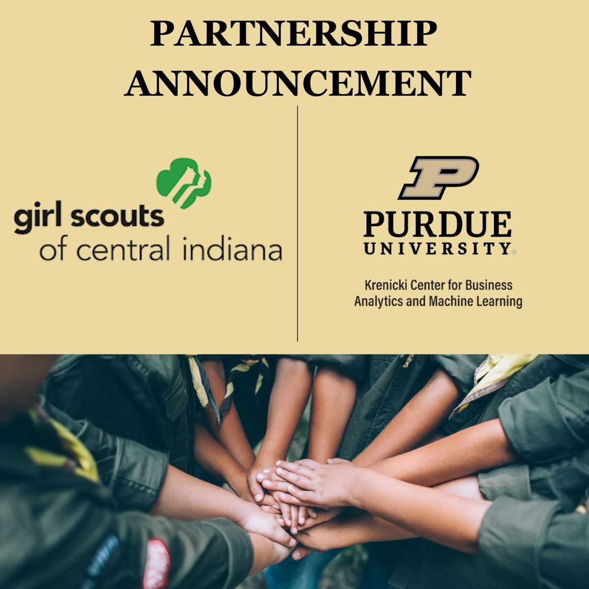 Data Analytics Meets Girl Scout Cookies! 🍪

Purdue students are teaming up with the Girl Scouts to develop a cutting-edge cookie sales forecasting model. This project combines advanced analytics with a beloved tradition to ensure cookie fans everywhere can find their favorites.