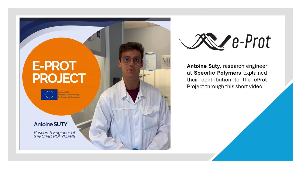 eProt FET Open Project (@eprot_project) on Twitter photo 💡Antoine Suty, research engineer at <a href="/SP_Polymers/">SPECIFIC POLYMERS</a> explained their contribution to the <a href="/eProt_Project/">eProt FET Open Project</a>.
📢Check-out the complete video here:e-prot.com/specific-polym… 💡Antoine Suty, research engineer at <a href="/SP_Polymers/">SPECIFIC POLYMERS</a> explained their contribution to the <a href="/eProt_Project/">eProt FET Open Project</a>.
📢Check-out the complete video here:e-prot.com/specific-polym…
