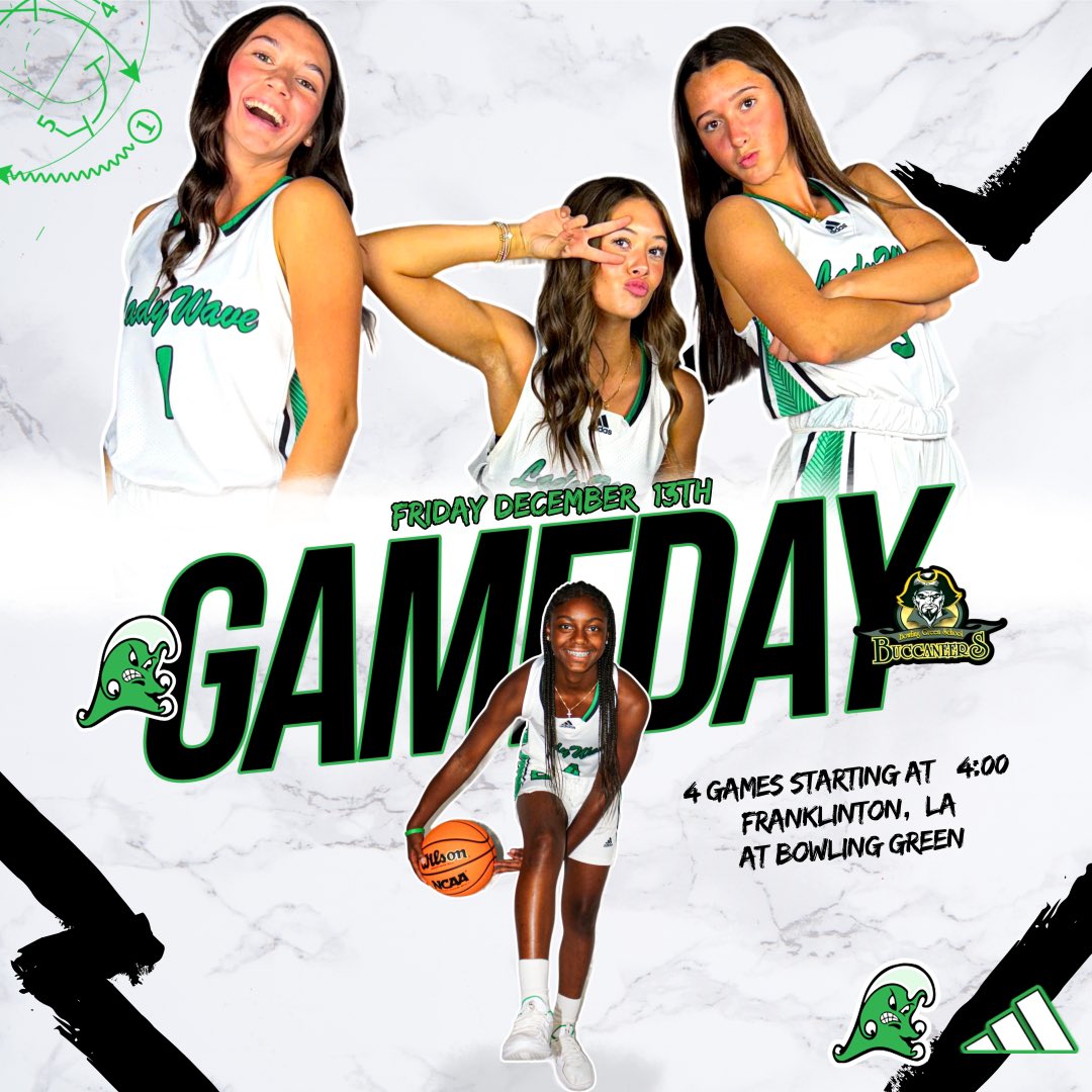 GAMEDAY🌊
🆚 Bowling Green High School  
📍Franklinton, LA
⏰ 4 games starting at 4:00
📺 BUC Vision (YouTube)