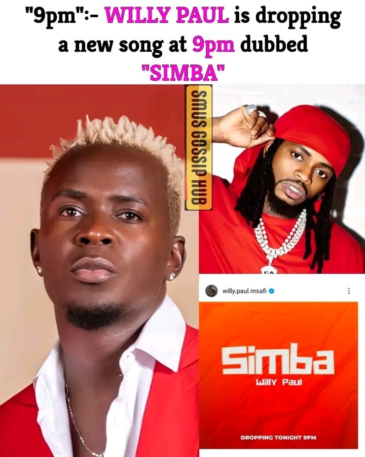 Cleinclement's tweet image. New song of Willy Paul today at 9pm