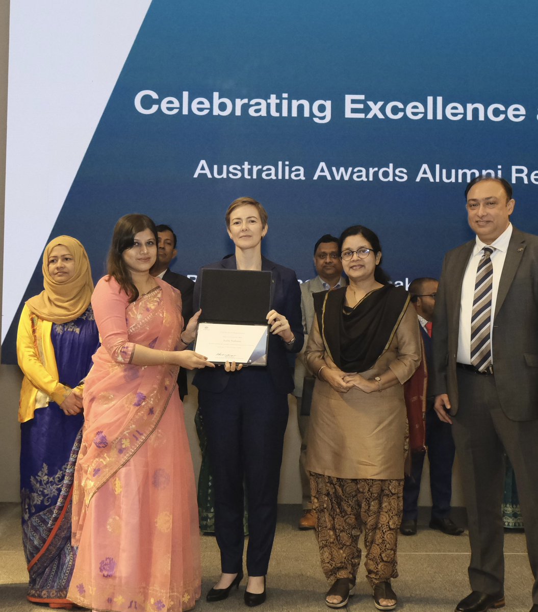 I am honoured to receive this recognition for my project “ Climate Adaptation and Mitigation Toolkit for the Transport Sector of 🇧🇩”. My sincere thanks to Australia Awards, Government of 🇧🇩 and Australian High Commission 🇧🇩 for their support and cooperation.