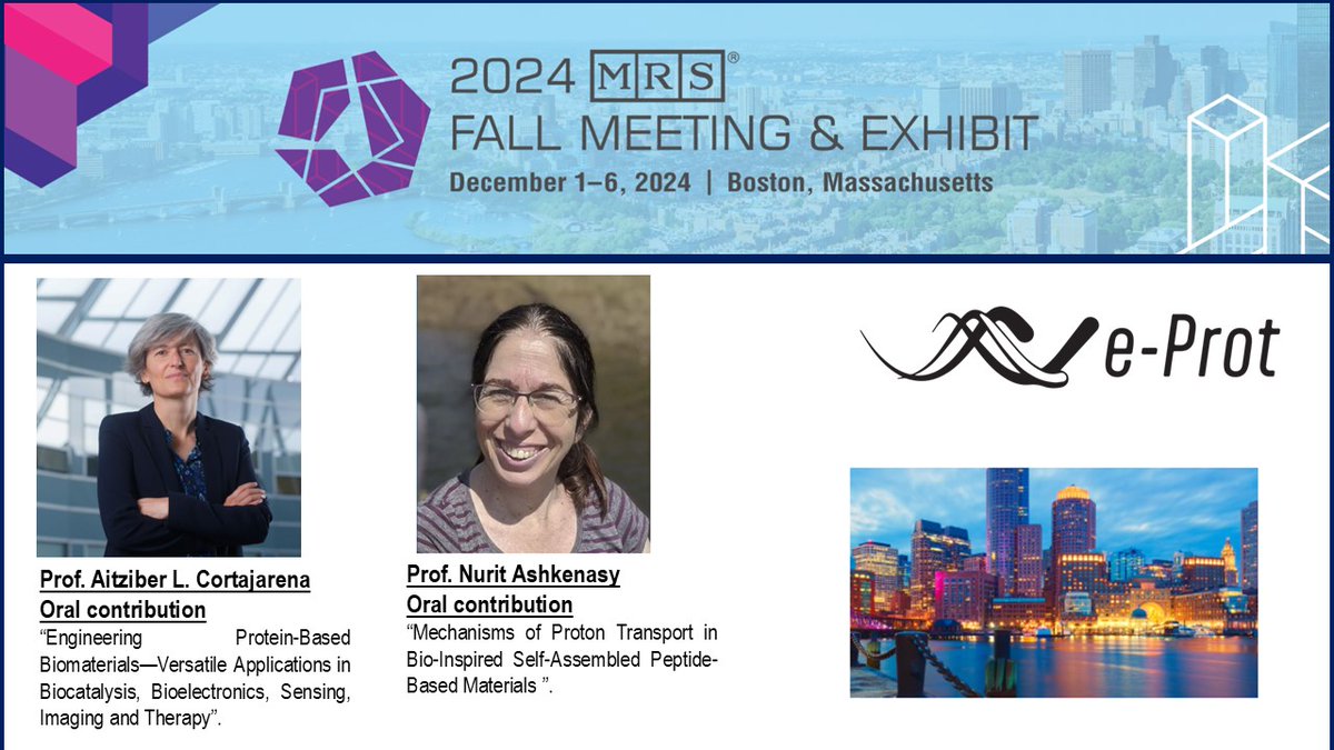eProt FET Open Project (@eprot_project) on Twitter photo <a href="/eProt_Project/">eProt FET Open Project</a> at 2024 MRS Fall Meeting & Exhibit, Boston, USA. Aitziber L. Cortajarena <a href="/BioMolNano_bmG/">Cortajarena Lab-BioMolNano-CIC biomaGUNE</a> and Nurit Ashkenasy <a href="/bengurionu/">Ben-Gurion University of the Negev</a> presented her scientific updates in the field of #bioelectronics, #conductive materials. <a href="/eProt_Project/">eProt FET Open Project</a> at 2024 MRS Fall Meeting & Exhibit, Boston, USA. Aitziber L. Cortajarena <a href="/BioMolNano_bmG/">Cortajarena Lab-BioMolNano-CIC biomaGUNE</a> and Nurit Ashkenasy <a href="/bengurionu/">Ben-Gurion University of the Negev</a> presented her scientific updates in the field of #bioelectronics, #conductive materials.