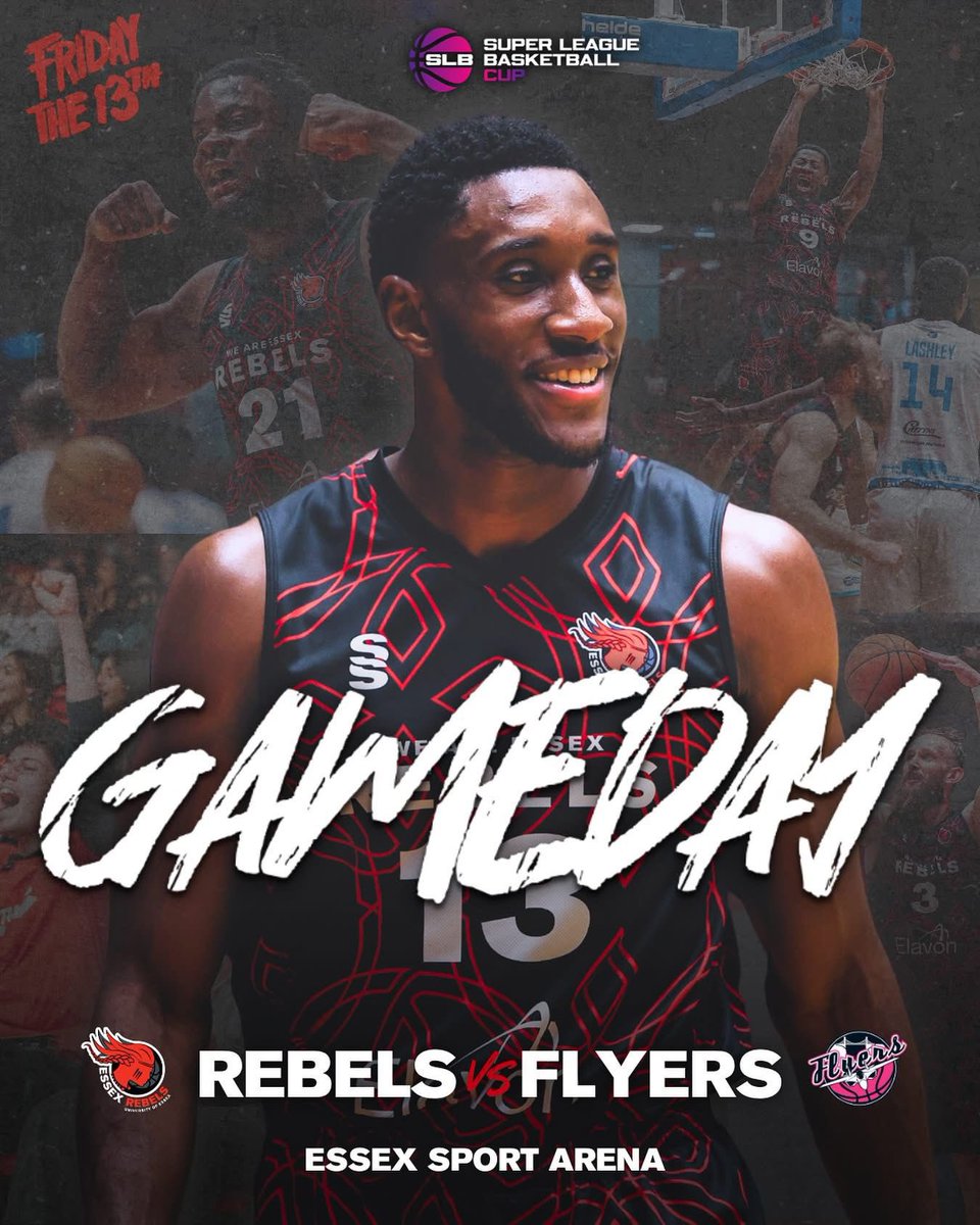 Essex Rebels Basketball (@essexrebels) on Twitter photo IT’S GAMEDAY 😤
🏆 Super League BasketballCup
🆚 <a href="/BristolFlyers/">Bristol Flyers</a>
⏰ 7.30 PM
📍 Essex Sport Arena
🎥 There will be no livestream for tonight’s game, so make sure to come down to the Arena and catch the SLB Cup action LIVE!
Don’t miss out! Get your tickets now - Link in Bio. IT’S GAMEDAY 😤
🏆 Super League BasketballCup
🆚 <a href="/BristolFlyers/">Bristol Flyers</a>
⏰ 7.30 PM
📍 Essex Sport Arena
🎥 There will be no livestream for tonight’s game, so make sure to come down to the Arena and catch the SLB Cup action LIVE!
Don’t miss out! Get your tickets now - Link in Bio.