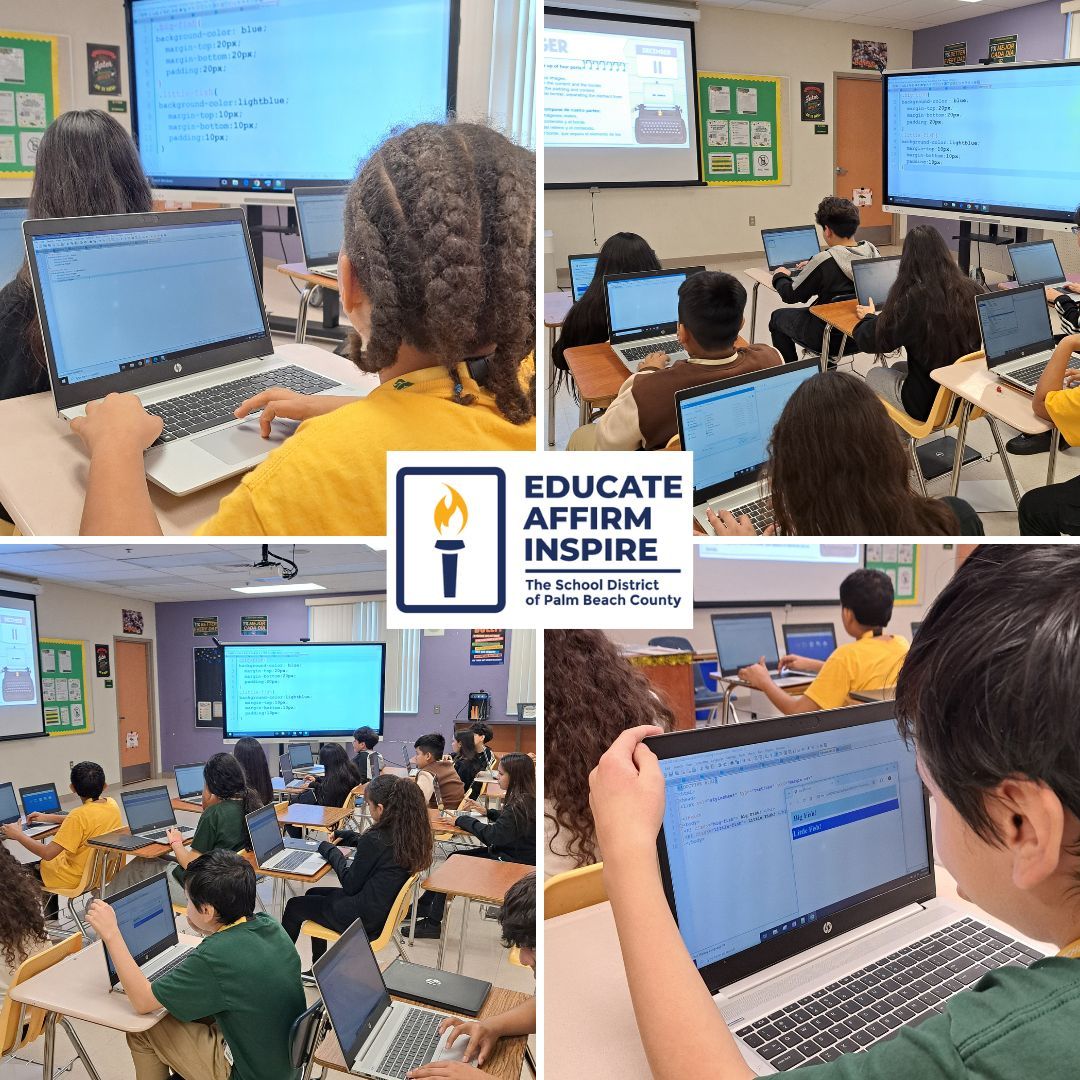 PBCSDEspanol's tweet image. ¡Estudiantes en todo el distrito se unen a la Hora del Código y para explorar el fascinante mundo de la programación! 💻✨ En la foto mostramos a la intermedia L.C. Swain 
#HoraDelCódigo #EducaciónTecnológica #ProgramaciónParaTodos #CienciasDeLaComputación
