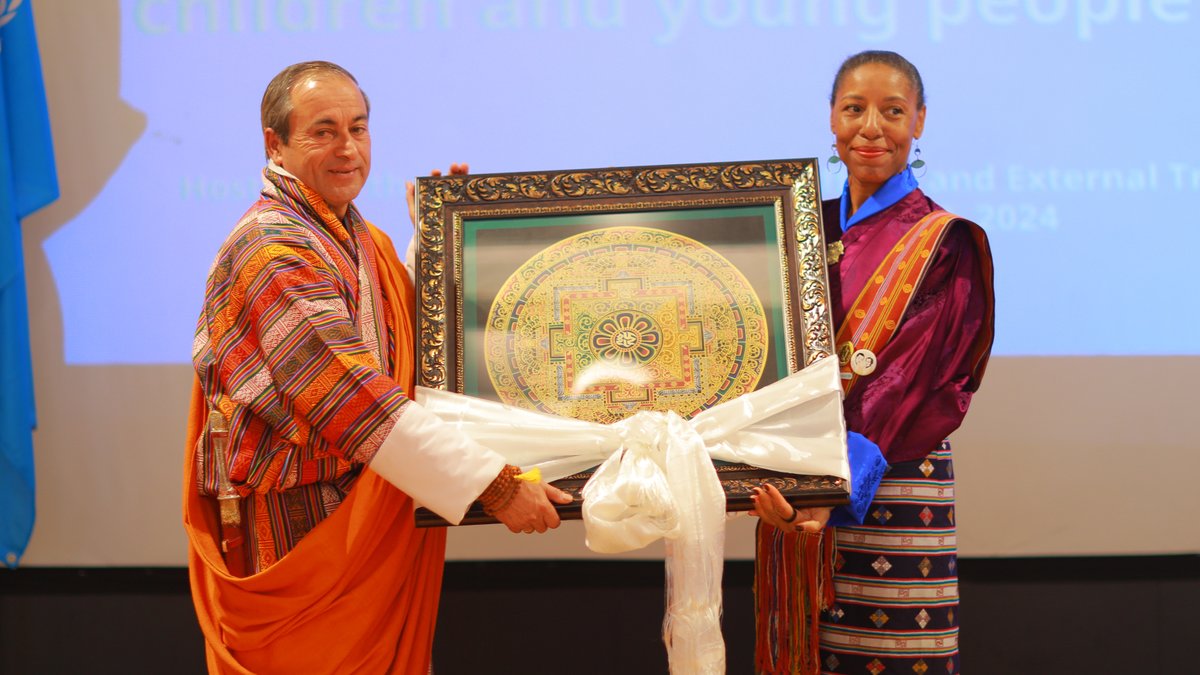 Andrea P James (@ajames_p) on Twitter photo What a privilege to work for the children of Bhutan!
Thank you, Royal Government of Bhutan, for the gift acknowledging our partnership & progress made in the lives of our children!
We look forward to our continued partnership.
<a href="/MFABhutan/">MFABhutan</a> <a href="/PMOBhutan/">Bhutan Cabinet</a> <a href="/tsheringtobgay/">Tshering Tobgay</a> <a href="/SamMort9/">Sam Mort</a> What a privilege to work for the children of Bhutan!
Thank you, Royal Government of Bhutan, for the gift acknowledging our partnership & progress made in the lives of our children!
We look forward to our continued partnership.
<a href="/MFABhutan/">MFABhutan</a> <a href="/PMOBhutan/">Bhutan Cabinet</a> <a href="/tsheringtobgay/">Tshering Tobgay</a> <a href="/SamMort9/">Sam Mort</a>
