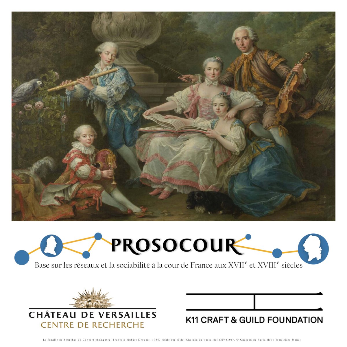 📣Le Centre de recherche est très heureux d'annoncer qu'il a bénéficié d'un mécénat de la K11 Craft &amp; Guild Foundation.

Ce soutien généreux va permettre d'enrichir et développer la base de données #PROSOCOUR, véritable Who’s Who de la cour.

➡️ chateauversailles.fr/presse/numeriq…