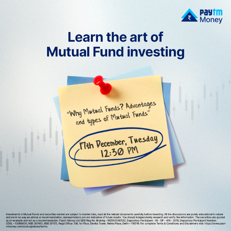 PaytmMoney's tweet photo. Investing in mutual funds? Understand the benefits of these investments in our live event with industry expert Neeraj Gogoi, Edu Coach at Paytm Money. 

Don’t miss out!

#LearnWithPaytmMoney #PaytmMoney #MutualFunds #Investments