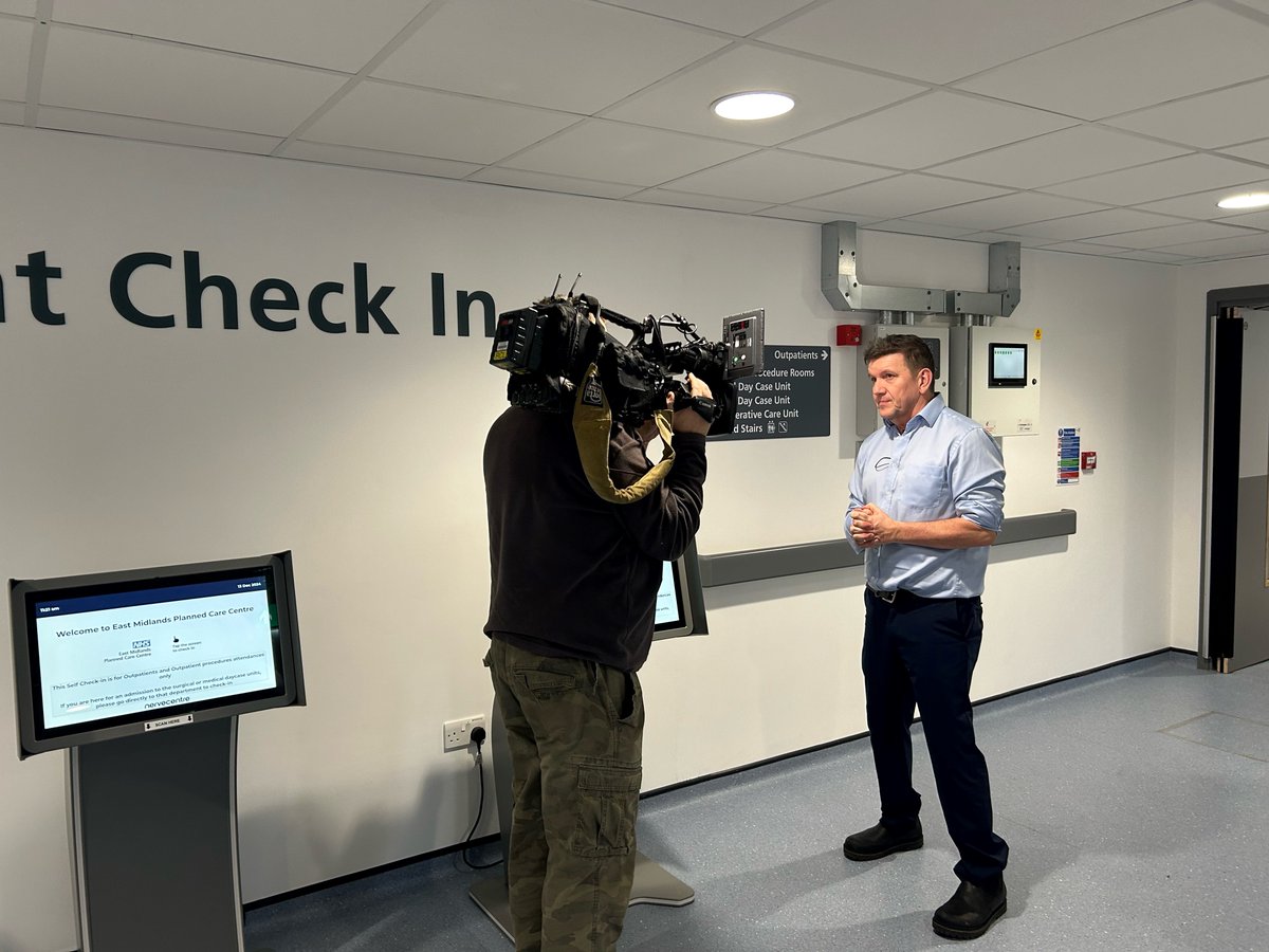 Leicester's Hospitals (@leic_hospital) on Twitter photo 📺 East Midlands Today has been filming at our new East Midlands Planned Care Centre today. The new centre, which opened on Monday, will provide an extra 100,000 appointments every year.
Tune into <a href="/bbcemt/">BBC East Midlands</a> at 6.30pm to take a look inside the new facility and hear from patients. 📺 East Midlands Today has been filming at our new East Midlands Planned Care Centre today. The new centre, which opened on Monday, will provide an extra 100,000 appointments every year.
Tune into <a href="/bbcemt/">BBC East Midlands</a> at 6.30pm to take a look inside the new facility and hear from patients.