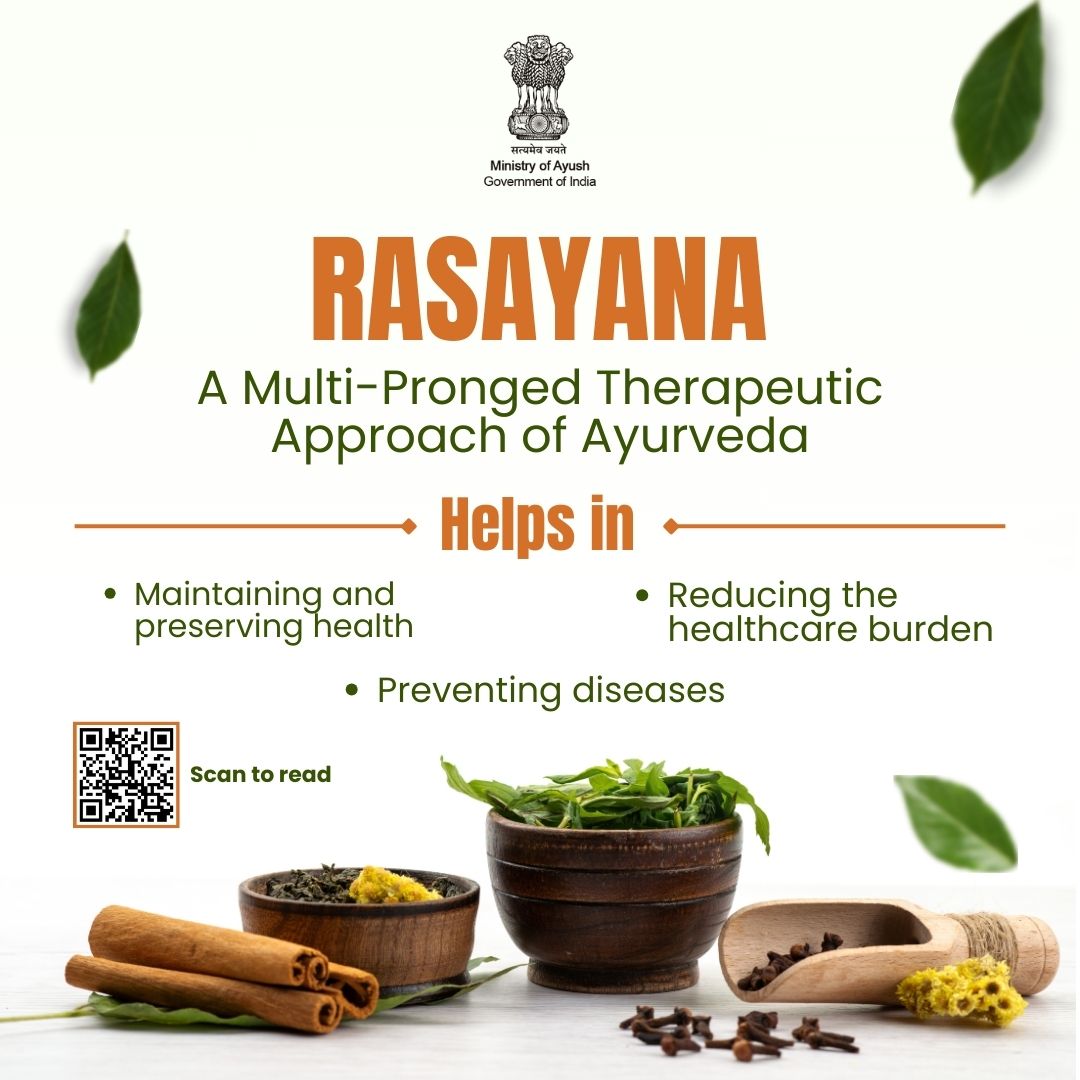 Ministry of Ayush (@moayush) on Twitter photo Rasayana, a key discipline of Ayurveda, helps in maintaining and preserving health, preventing #diseases, and reducing the #healthcare burden. #MinistryofAyush Rasayana, a key discipline of Ayurveda, helps in maintaining and preserving health, preventing #diseases, and reducing the #healthcare burden. #MinistryofAyush