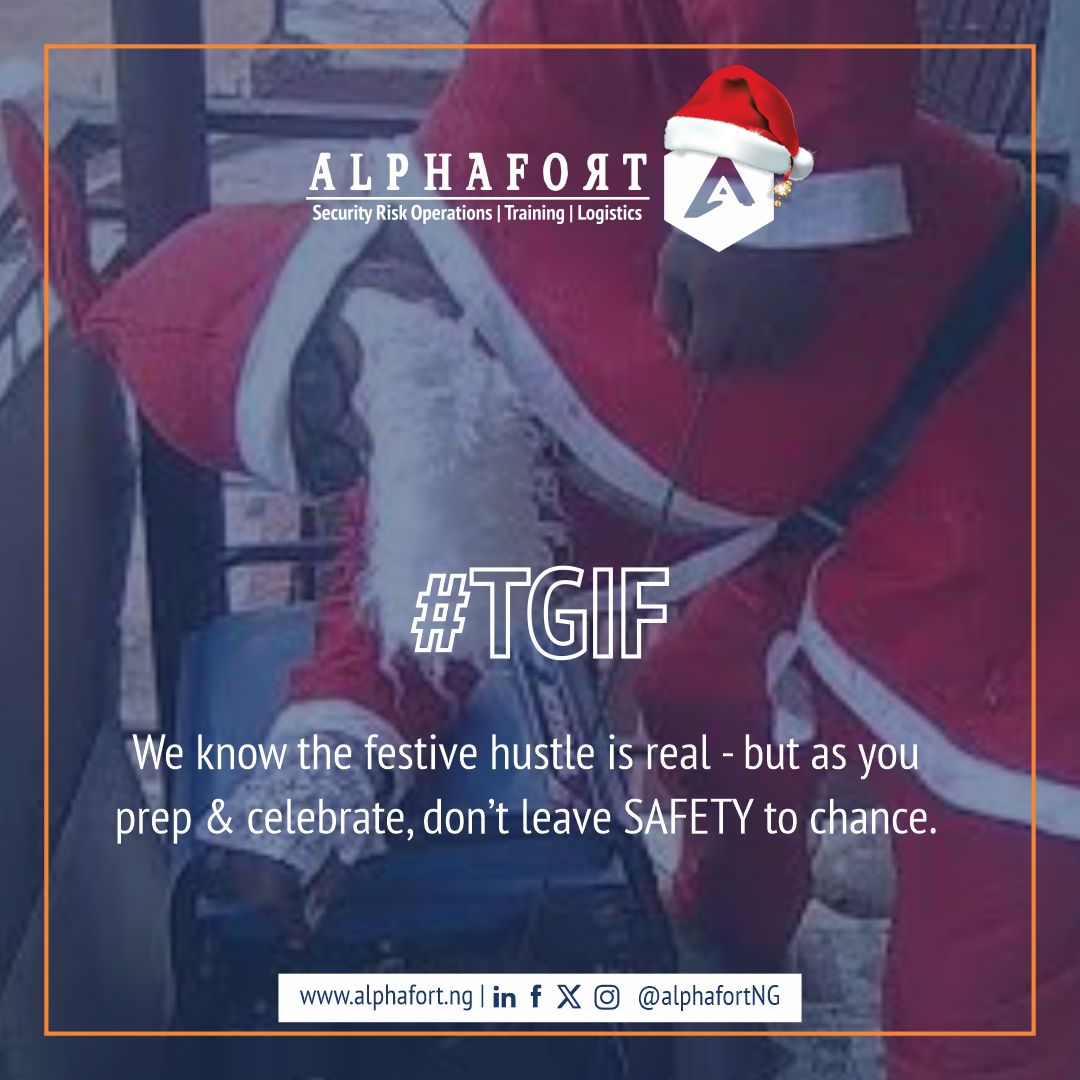 AlphaFortNG's tweet image. From event security to armed escorts &amp;amp; travel risk mgt, we ensure your season stays stress-free &amp;amp; secure. 
Let’s handle the risks while you enjoy the vibes! Call 0809-683-3337 to get started #TGIF #FestiveMode #StaySecureWithAlphaFort