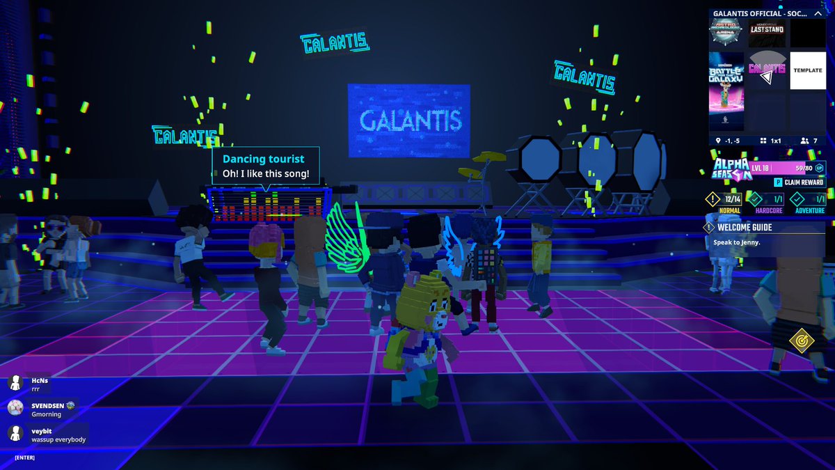 jenpued's tweet photo. Rocking out at the @wearegalantis Stage in @TheSandboxGame. The virtual crowd is going wild! 🎉🔊 https://t.co/bLzzEG3rmy #TheSandbox #AlphaSeason4 #AS4SocialChallenge https://t.co/vo3YOKd7xE