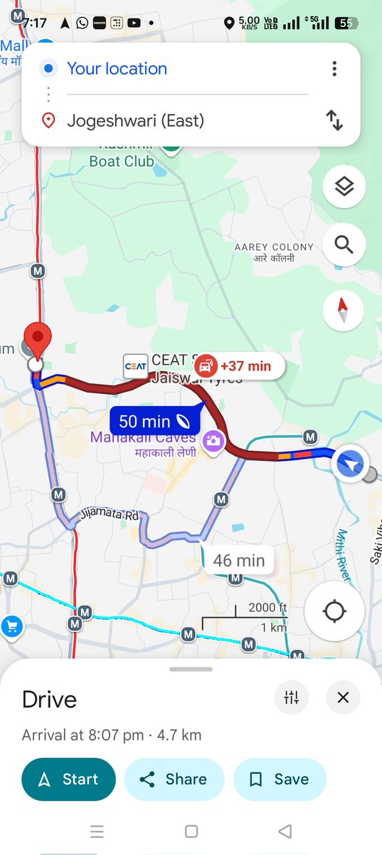 PillaiGireesh7's tweet image. @MTPHereToHelp Still no respite for daily commuters travelling via JVLR, Destination which usually takes just 10-15 mins is showing 1 hour even in non peak hours.
Wastage of fuel, time and lots of pollution 😑😐
#Traffic #jvlr #mtpheretohelp #pollution #Mumbai #jogeshwari