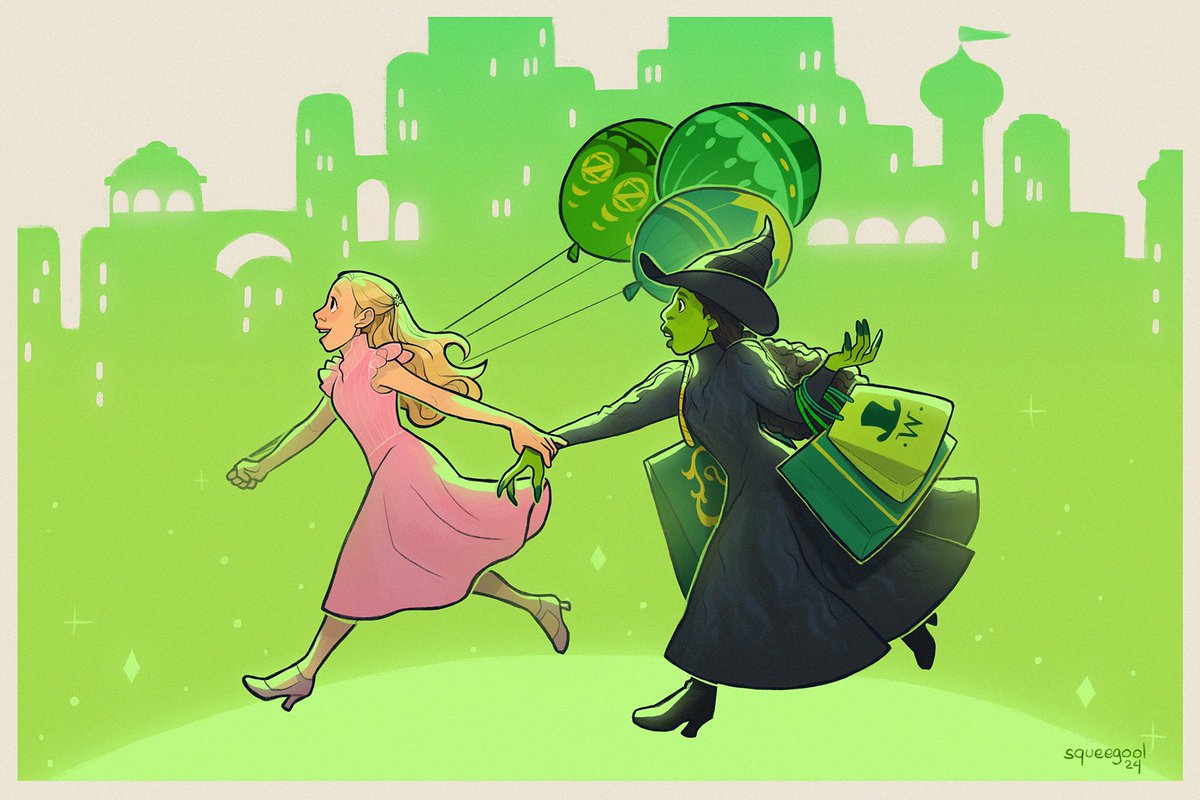squeegool's tweet photo. It's all grand
And it's all green
I think we've found the place where we belong! 

#wicked 
#wickedmovie
#oneshortday https://t.co/5x54KVtsHR