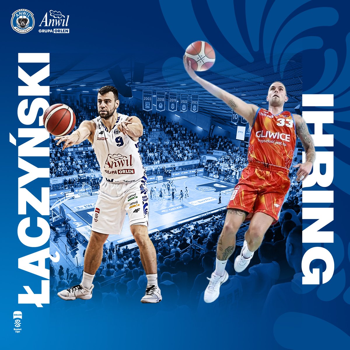 Anwil_official's tweet photo. Pojedynek mistrzów 🥇

Kamil Łączyński 🆚 Mario Ihring

Mario w sezonie 2017/2018 szkolił umiejętności pod okiem MVP Finałów - @KamilLaczynski 💪 Dziś jest kluczowym graczem rotacji. W tegorocznym dorobku ma mecze na 19 i 15 asyst. Kapitan zrobi wszystko, by go zatrzymać 😤

#plkpl