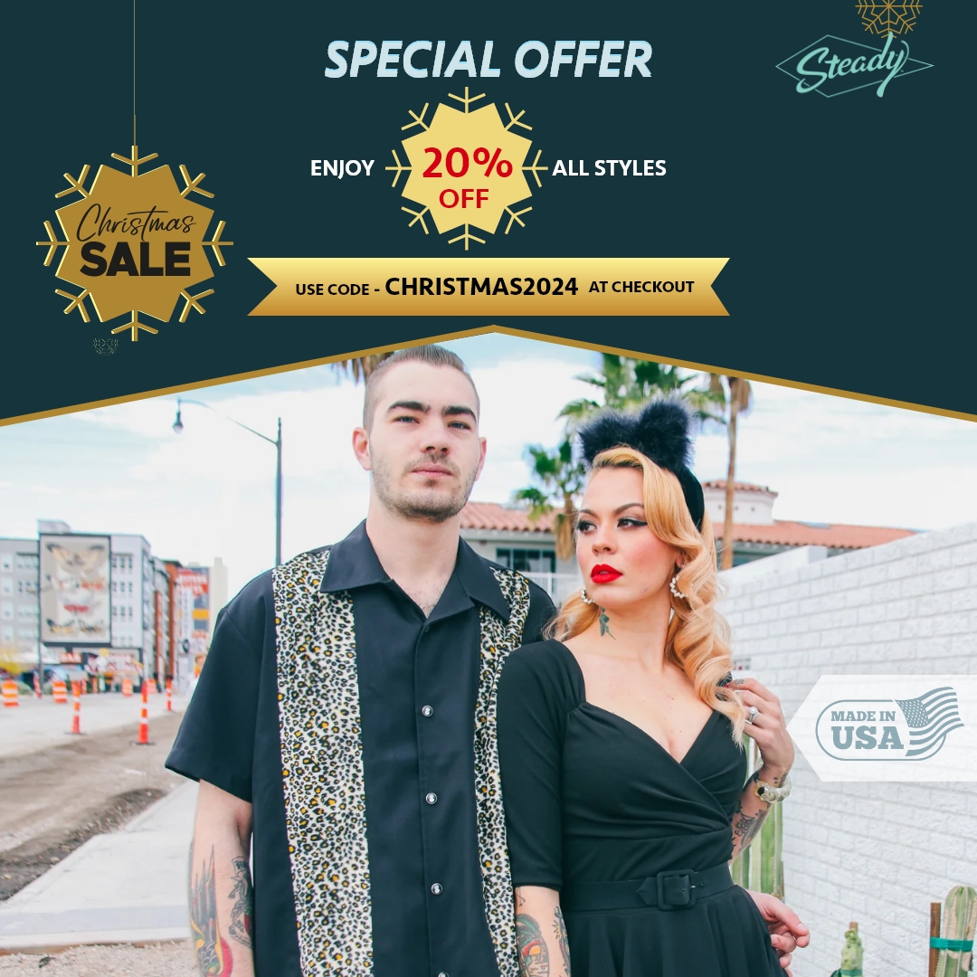 🎄Christmas Sale is ON! 🎅Enjoy 20% OFF on retro-inspired styles! Use code CHRISTMAS2024 to save big this holiday season. ⏳Don’t wait – SHOP NOW
steadyclothing.com
#ChristmasSale #RetroStyle #HolidayDeals #VintageFashion #SteadyClothing #ShopNow #HolidaySavings #RetroVibe
