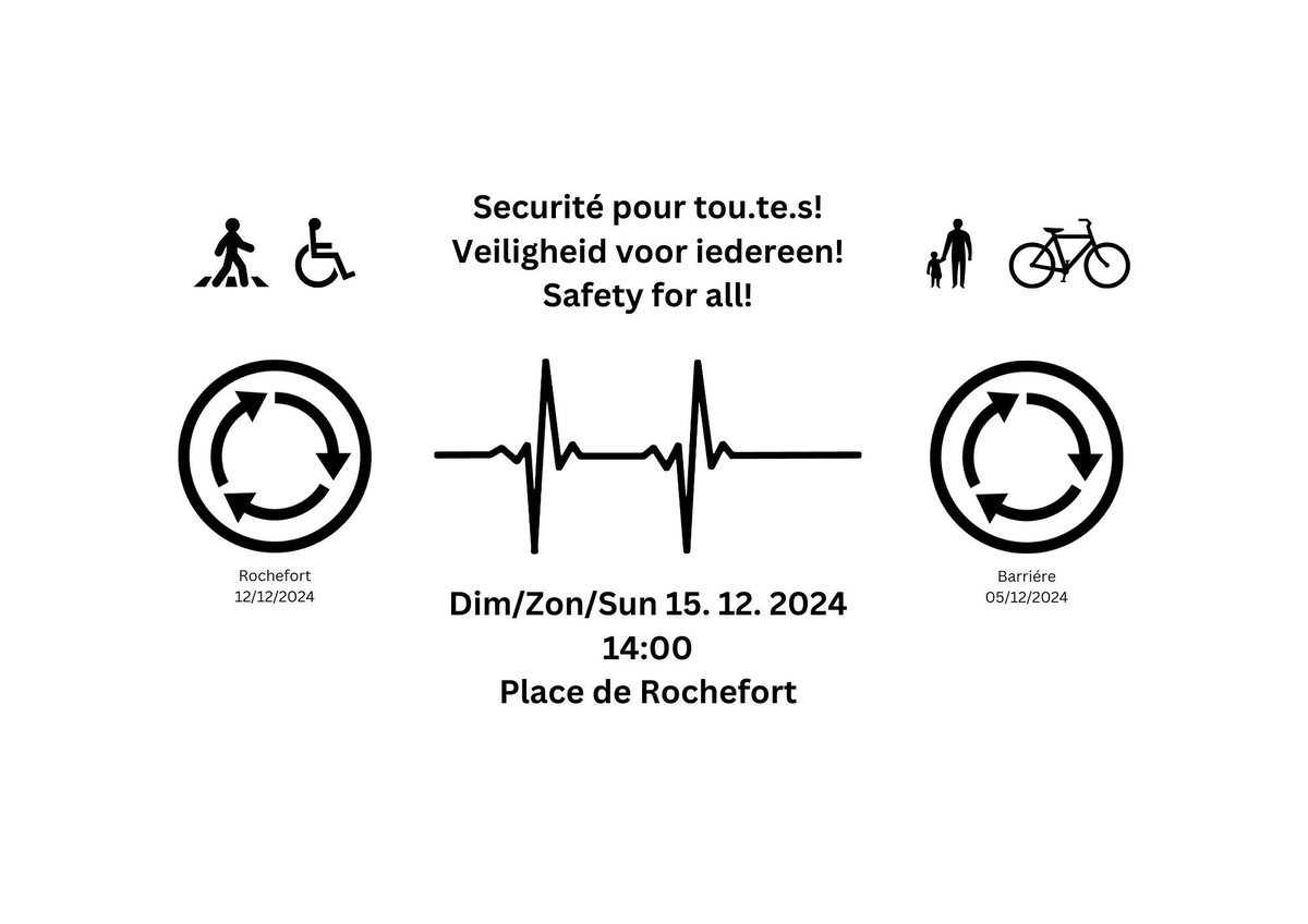 Une manifestation est prévue ce dimanche à l'initiative d'1 simple citoyen pour demander la sécurisation urgente des carrefours Rochefort &amp; Barrière

Pas besoin de faire partie d'une assoc en particulier pour ce soucier de la sécurité de tous les citoyens sur la voie publique
1/