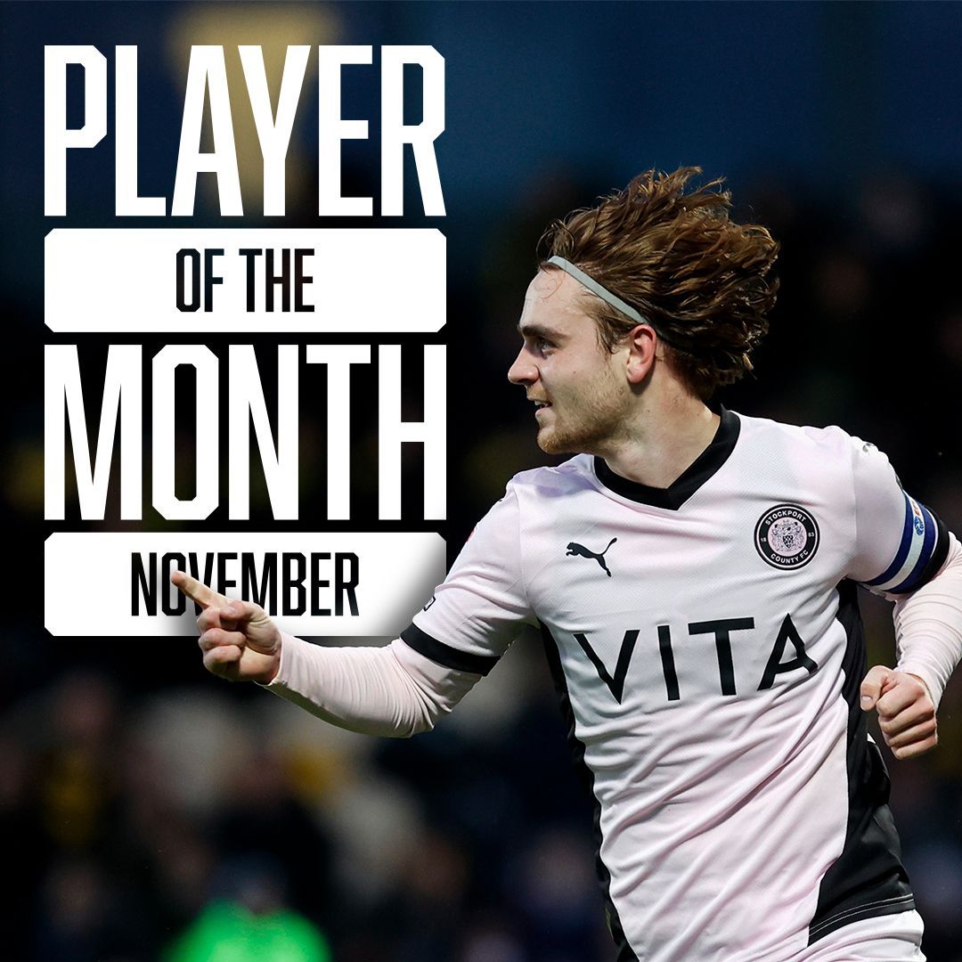 StockportCounty's tweet photo. Mr Man of the Match himself 🏆 

For the second month in a row, Lewis Bate has been voted by supporters as your #StockportCounty Player of the Month 👊 https://t.co/DeOnBQxEcy