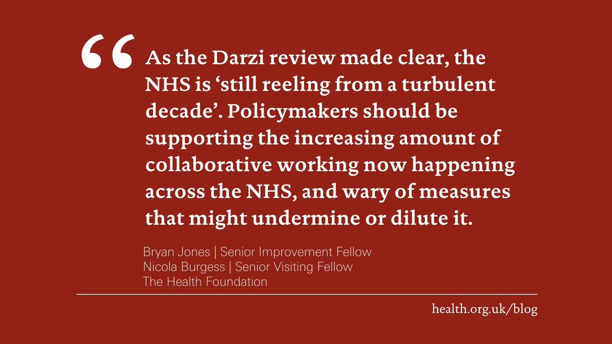 The Health Foundation (@healthfdn) on Twitter photo .@BryanJns & <a href="/DrNicolaBurgess/">Dr Nicola Burgess</a> look at possible impacts of a league table approach to distinguish between best and worst performing NHS providers, and how policymakers can effectively support a collaborative environment and drive improvement.
Read more ⬇️
health.org.uk/features-and-o… .@BryanJns & <a href="/DrNicolaBurgess/">Dr Nicola Burgess</a> look at possible impacts of a league table approach to distinguish between best and worst performing NHS providers, and how policymakers can effectively support a collaborative environment and drive improvement.
Read more ⬇️
health.org.uk/features-and-o…