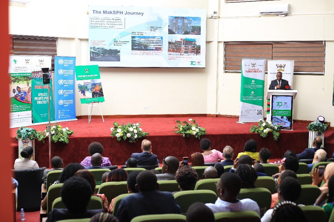 WHO Uganda (@whouganda) on Twitter photo Happening Now: <a href="/WHOUganda/">WHO Uganda</a> is celebrating Makerere University School of Public Health's 70th anniversary. Over the years, <a href="/MakSPH/">Makerere University School of Public Health</a> has been a cornerstone in research & consultation, supporting <a href="/GovUganda/">Government of Uganda</a>, national & international health organizations, & global health agencies. Happening Now: <a href="/WHOUganda/">WHO Uganda</a> is celebrating Makerere University School of Public Health's 70th anniversary. Over the years, <a href="/MakSPH/">Makerere University School of Public Health</a> has been a cornerstone in research & consultation, supporting <a href="/GovUganda/">Government of Uganda</a>, national & international health organizations, & global health agencies.