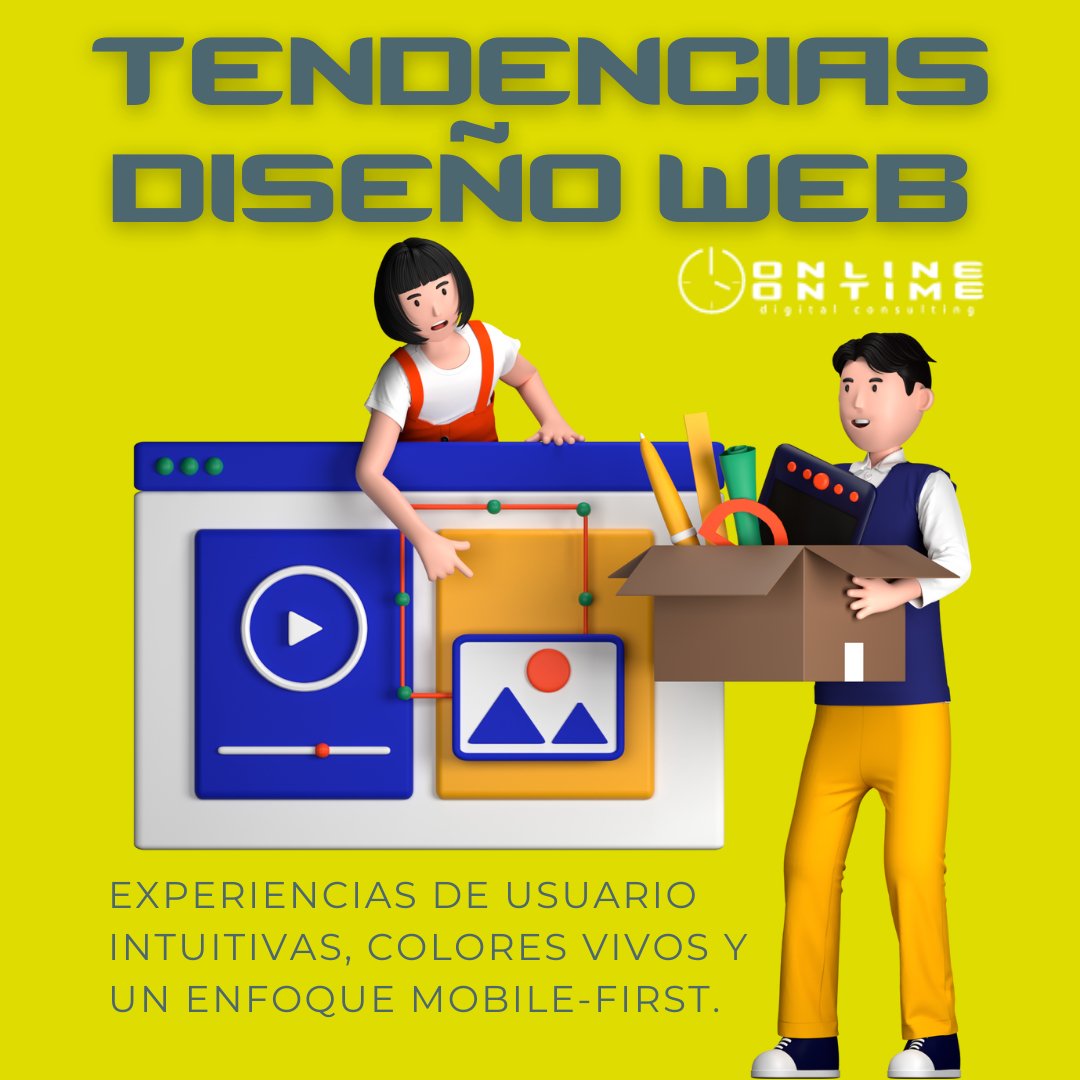 onlineontime's tweet photo. Las tendencias en diseño web se centran en experiencias de usuario intuitivas, colores vivos y un enfoque mobile-first. ¡Actualiza tu web y muestra una imagen profesional y fresca! 📱💻 Déjalo en nuestras manos; te ayudaremos a lograr los objetivos que te propongas. https://t.co/SHPUO3LWTC