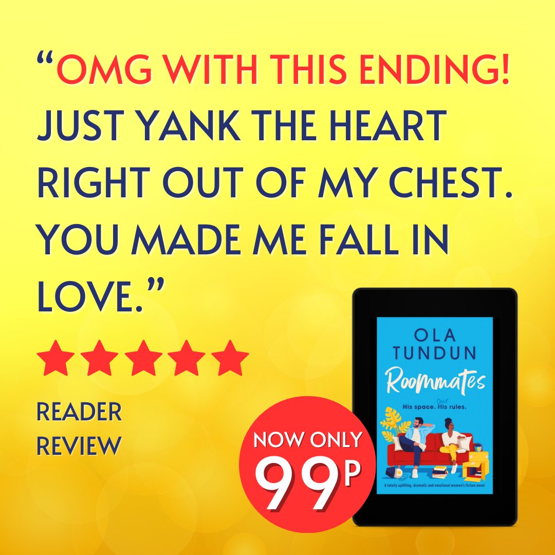 😍 Get ready to fall in love!

For a limited time only you can snap up Roommates by <a href="/olatundunx/">Ola Tundun</a> for just £0.99 in the UK.

💖 Fans of Emily Henry and Beth O'Leary will loves this sizzling rom-com: geni.us/83-pp-two-am

#chicklit #ebookdeal #ebooksale