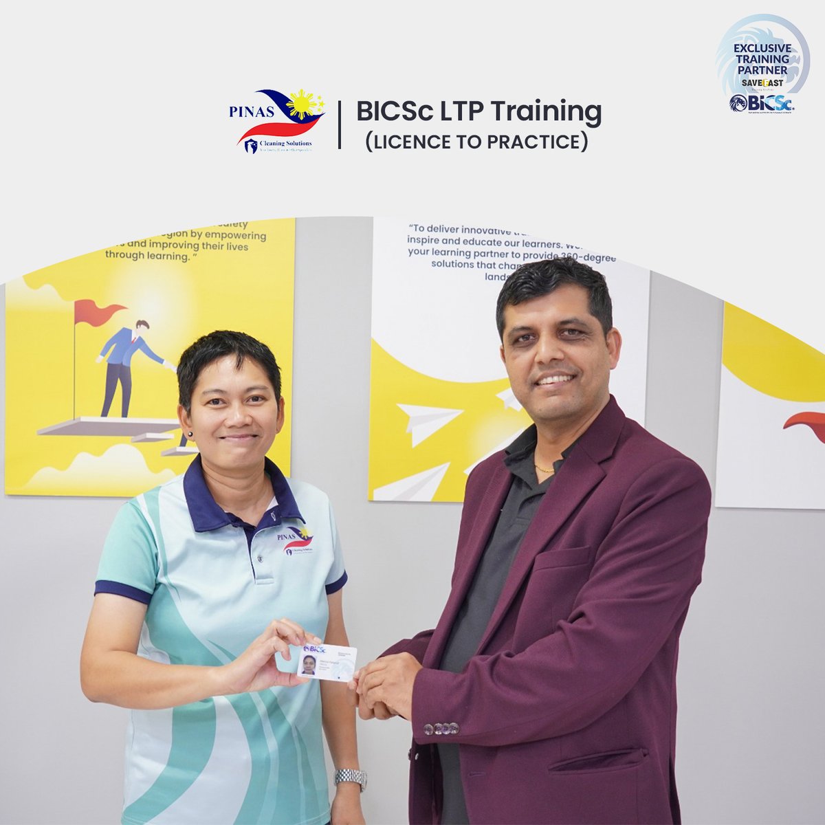 save_fast's tweet image. The team of Pinas Cleaning Solutions has successfully completed the BICSc LTP (Licence to Practice) training, led by Mr. Pundarik at SaveFast Training Academy.  

Call or WhatsApp: +971 4 259 2829  
sfast.ae/courses/bicsc-…

#bicsc #cleaningcourse #uaae