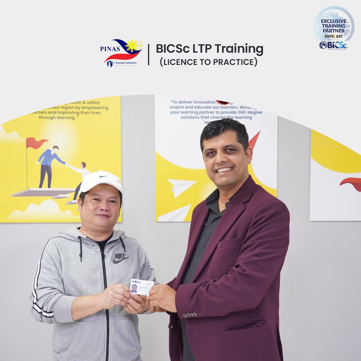 save_fast's tweet image. The team of Pinas Cleaning Solutions has successfully completed the BICSc LTP (Licence to Practice) training, led by Mr. Pundarik at SaveFast Training Academy.  

Call or WhatsApp: +971 4 259 2829  
sfast.ae/courses/bicsc-…

#bicsc #cleaningcourse #uaae