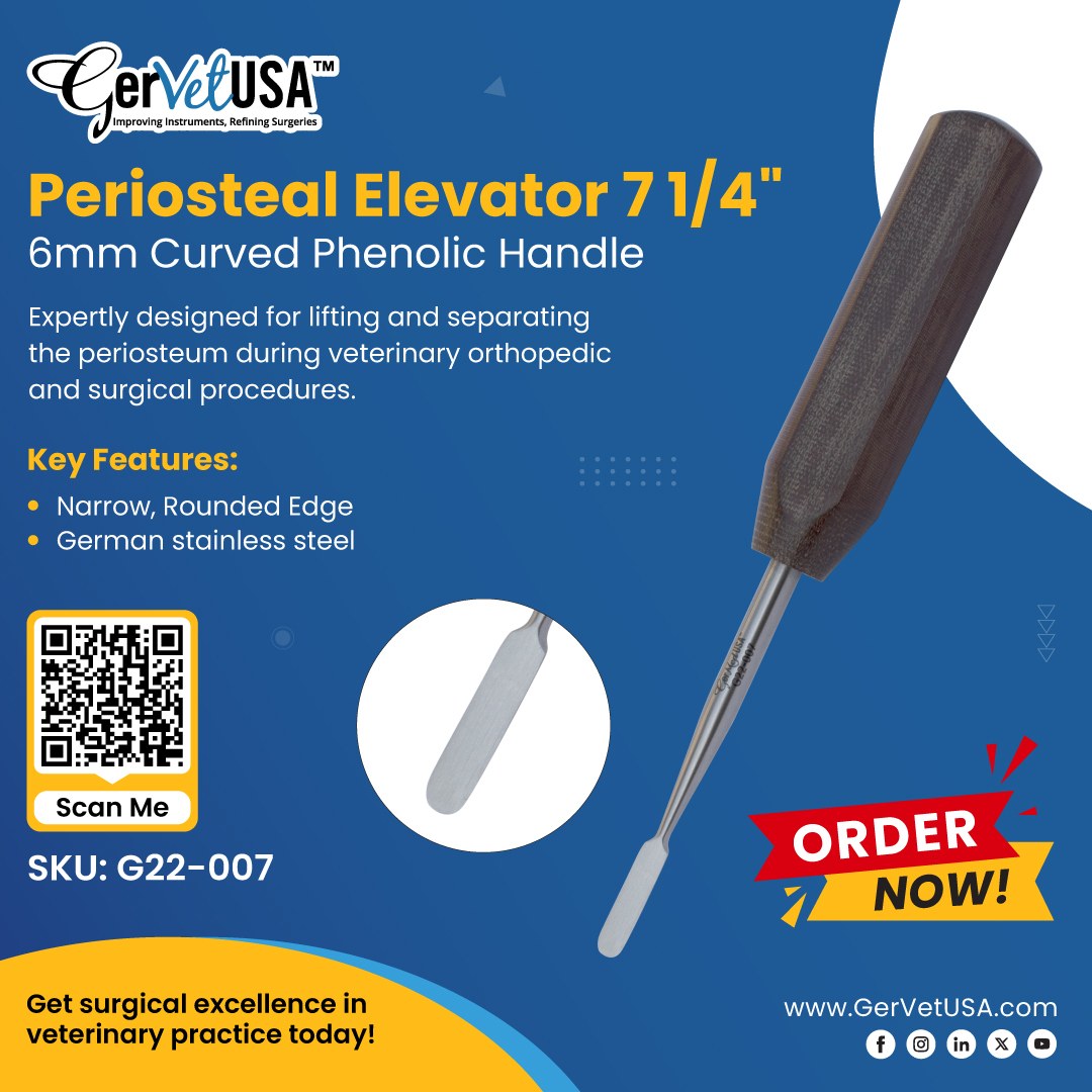 GerVetUSA's tweet image. Simplify Veterinary Orthopedic Procedures! 🐾

Elevate your surgical efficiency and achieve outstanding results in every procedure.

🛒 Order Now: tinyurl.com/28bn6enn 
📦 SKU: G22-007

#GerVetUSA #VeterinaryTools #PeriostealElevator #VetSurgery #AnimalCare