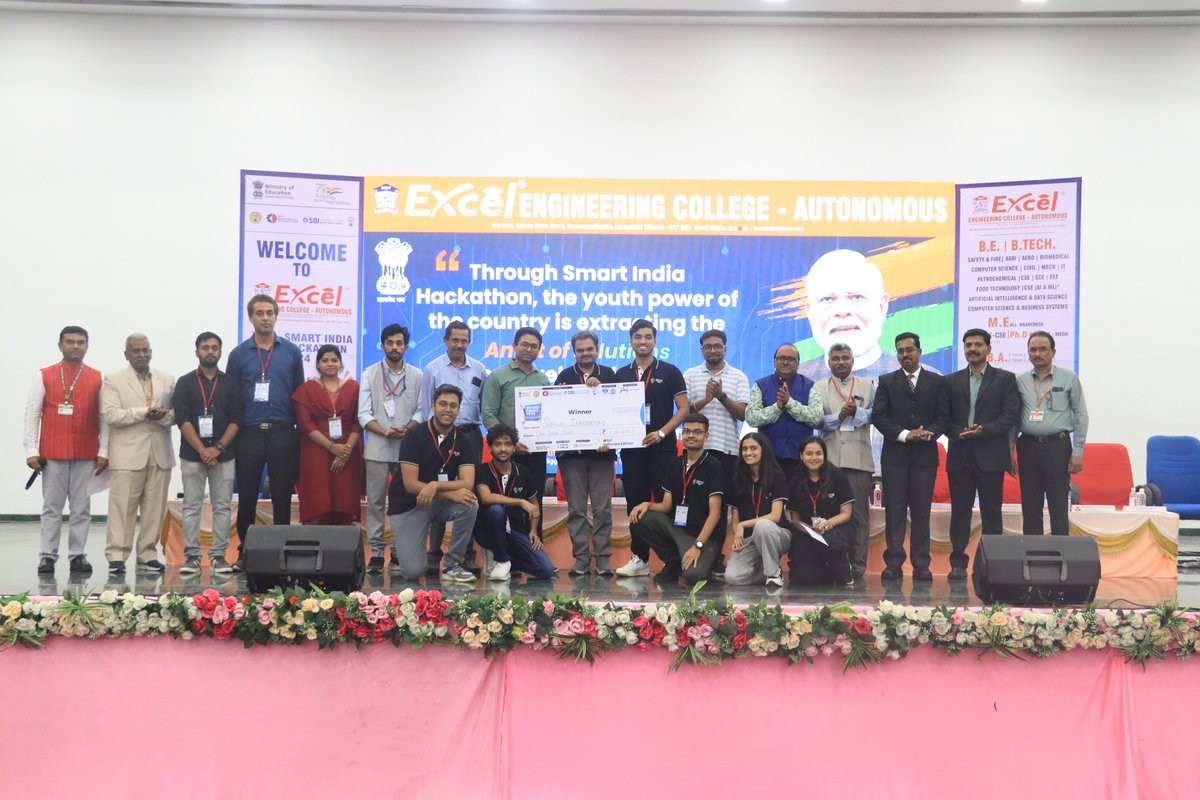 excelinstituti1's tweet image. Successful completion of the #ValedictoryCeremony for the #SoftwareEdition of #SmartIndiaHackathon 2024 at Excel Engineering College! @AICTE_INDIA @EduMinOfIndia @mhrd_innovation @PMOIndia