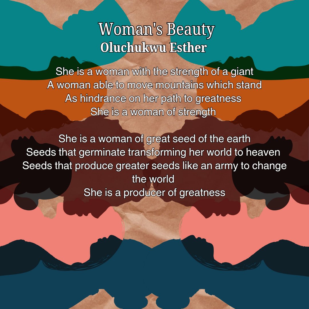 Even though our Writing Campaign for the elimination of violence against women and girls ended on December 10th, we can't help but publish this latest submission by Oluchukwu Nnaji Esther.

What a beautiful piece!