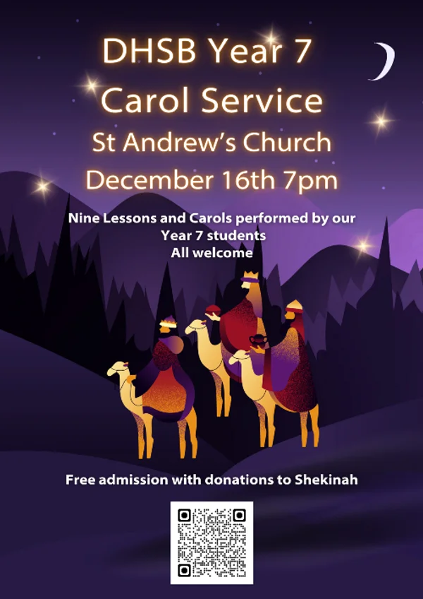 DHSBScott's tweet photo. Our Year 7 students, on Monday 16 December at St Andrew’s Church, Royal Parade at 7.00pm with doors opening at 6.30pm.

It is free entry, and the school is supporting Shekinah through this link: 

https://t.co/R3Bj5i2Dbi https://t.co/WW7YKxnDsc