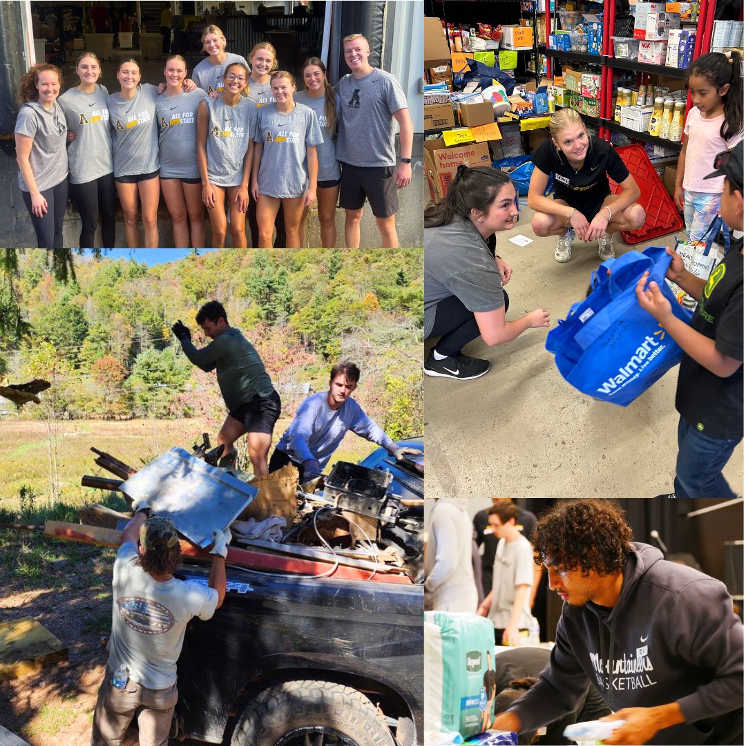 AppStateRISE's tweet image. Our student-athletes have already made an incredible impact in our community by completing 3,052 service hours 💛

Thank you to all of our sports who stepped up to help with hurricane relief efforts. Your support for those in need shows the true strength of our Mountaineer family