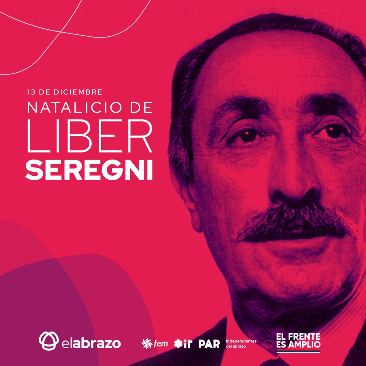 “Superar las dificultades con el empeño, el tesón y la entrega de lo que somos capaces los frenteamplistas” 💕Recordamos hoy a Seregni, cuyo legado nos inspira a seguir luchando por ese Uruguay más justo y solidario. Su compromiso y visión siguen vivos en nosotras y nosotros.