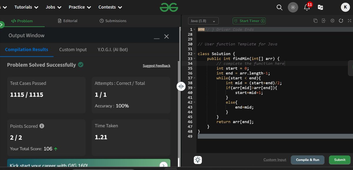KanimozhiP31547's tweet image. Perseverance pays off! 28 days strong in the GFG DSA 160 Challenge. #CodingWarrior #gfg160  #geekstreak2024  #womenintech