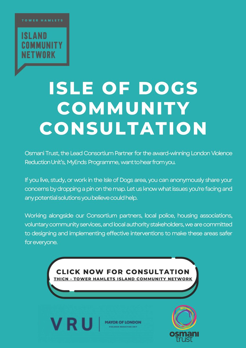 MPSIsleOfDogs's tweet photo. Isle Of Dogs Community Consultation. This is your chance to share your views, raise concerns and help to improve our neighbourhood. Your voice matters-get involved today! https://t.co/U4biRMbuKY https://t.co/WrjqbJAhsz