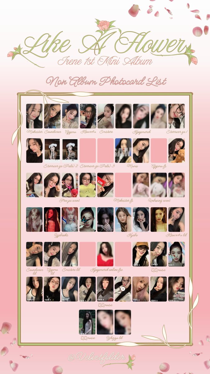Like A Flower】 Non Album Photocard List🌷 updated with QQmusic +