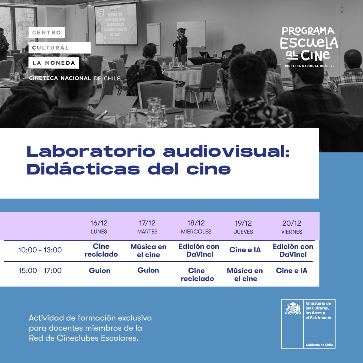 🎬Este lunes comienza el Laboratorio Audiovisual 2024: Didácticas del Cine, exclusivo para profesores de la Red de Cineclubes Escolares.

¿Quieres ser parte de nuestra red? Pronto abriremos convocatoria para el curso online Cine para educadores: apreciación y creación. 💡