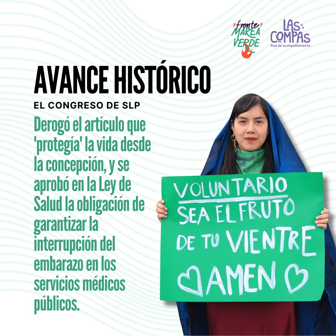LasCompasSLP's tweet photo. Hace 15 años, el Congreso del Estado reformó el artículo 16, "protegiendo la vida desde la concepción", lo que dificultó cualquier avance en la despenalización del aborto. 🚫 Pero hoy, por fin, celebramos la DEROGACIÓN de ese candado conservador que limitaba nuestros derechos. https://t.co/UwMgx5pejX